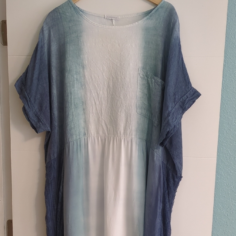 Light Blue Ombre Midi Dress — Casual Women's Dress